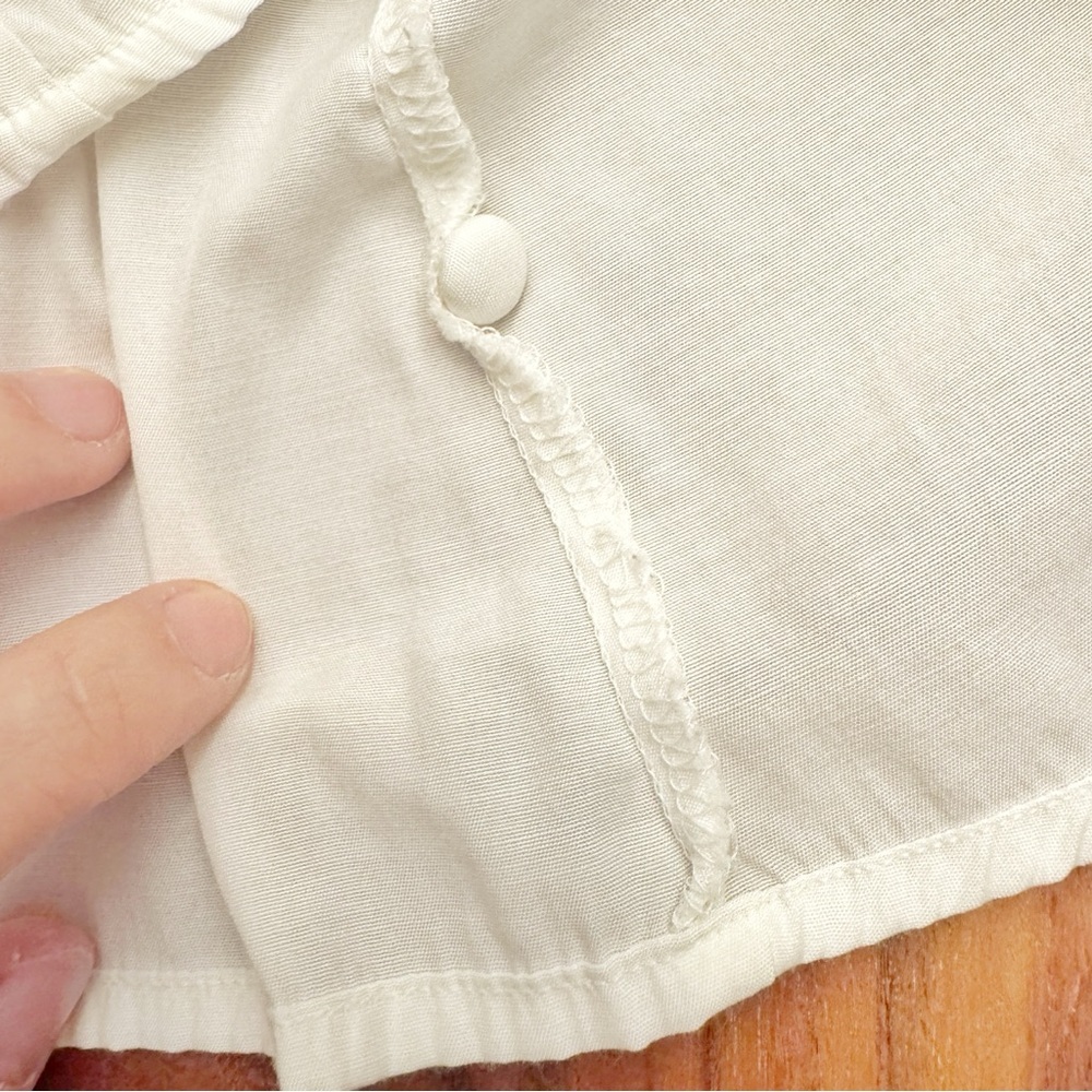 Vintage Romantic Boho Cottagecore Lace Collar Cream White Button Down  Blouse - Picture 7 of 13